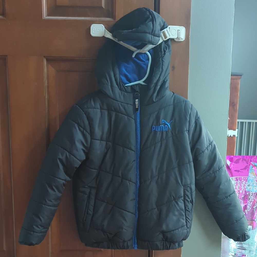LIKE NEW PUMA Kids Black Puffer Coat 5